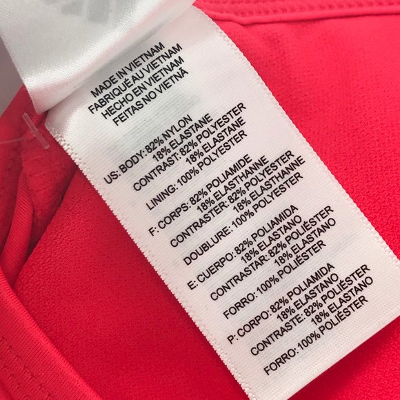 ADIDAS Three Stripe Shock Red Bikini Top👙Sz 12 - Picture 11 of 11